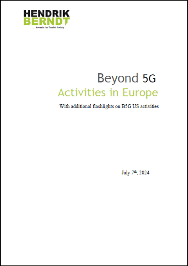 Hendrik　Berndt氏の欧州および米国におけるBeyond 5G研究開発動向の調査